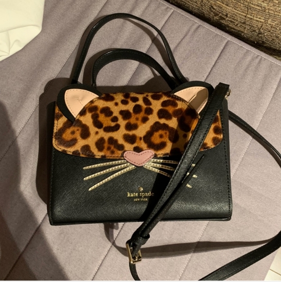 💕cute Kate spade cow leather leopard 3 way bag💖 - Picture 3 of 9